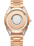 EUTOUR Magnetic Watches for Men|Unique No Hands Design with Gliding Magnet Beads Display|40mm Dial with Rivet Bezel, 3ATM|20mm Three-Link Steel Band|Fashion Watch Gifts