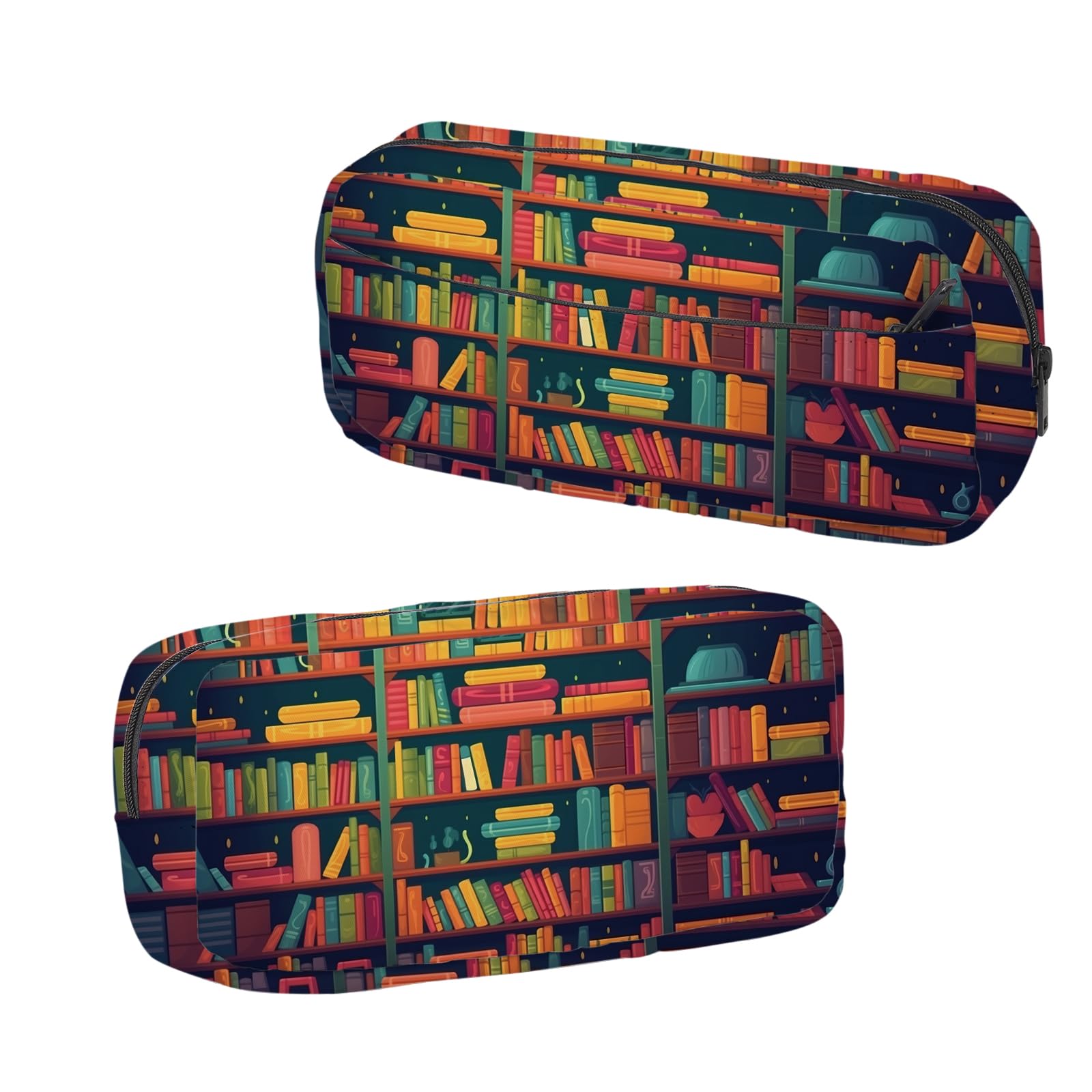 BNQL Book Shelves Pencil Case with Zipper Book Lover Gifts Library Gifts for Readers Bookish Bookworm Gift Library Pencil Pouch