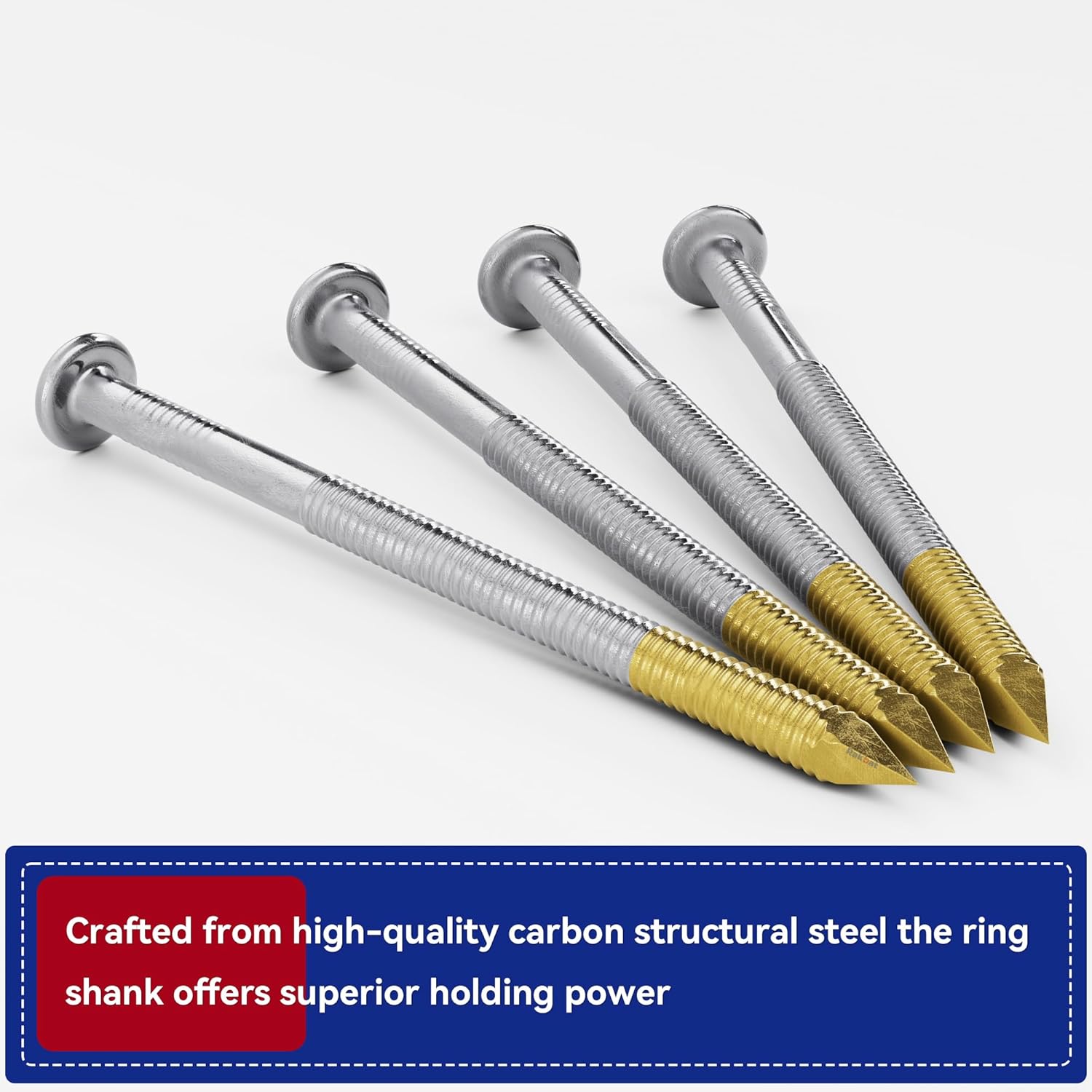 21 Degree Framing Nails - 2 Inch x 0.113 Inch Galvanized Ring Shank (1000 Count) for Pressure-Treated Lumber & Woodworking