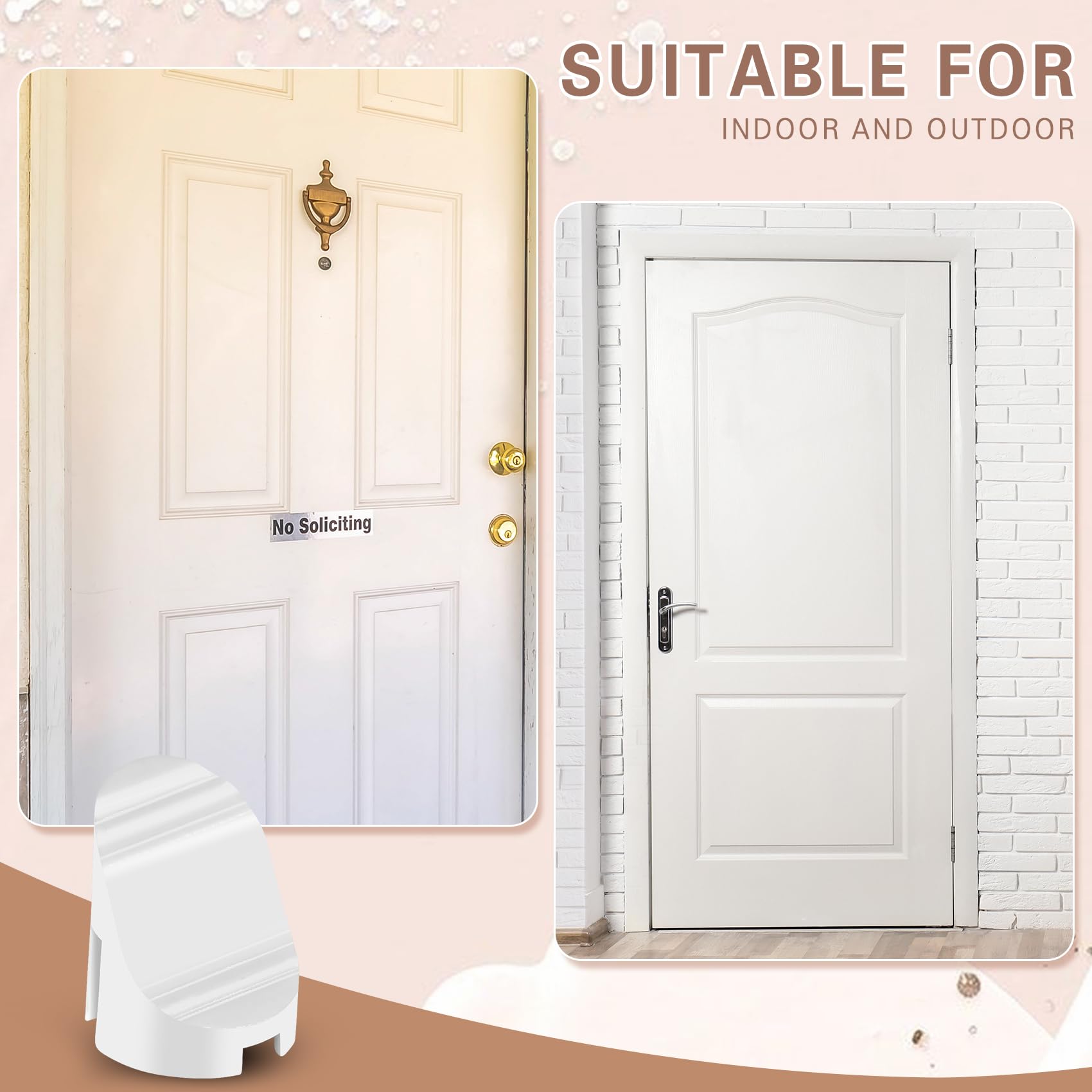Wonderjune 50 Pcs Entry Door Plugs 1/4 x 5/16 Diameter, White Plastic, Smooth Star Style, Compatible with ODL/Western Reflections Entry Doors Frame