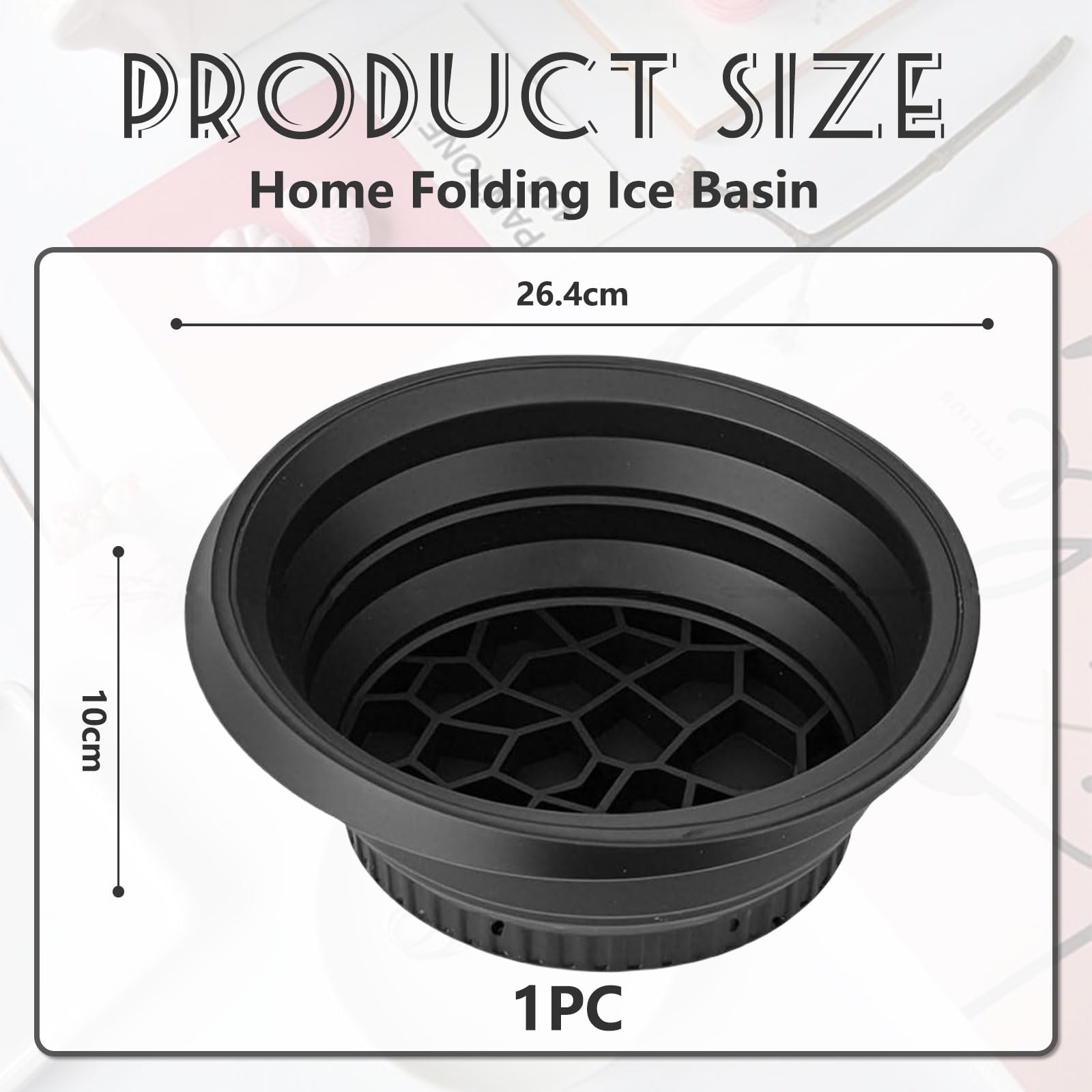 Bol pour Glace avec Compartiment à Glace intégré, Silicone Pliable, Bol de plongée pour Le Visage pour raffermir la Peau et soulager l'acné (Noir)