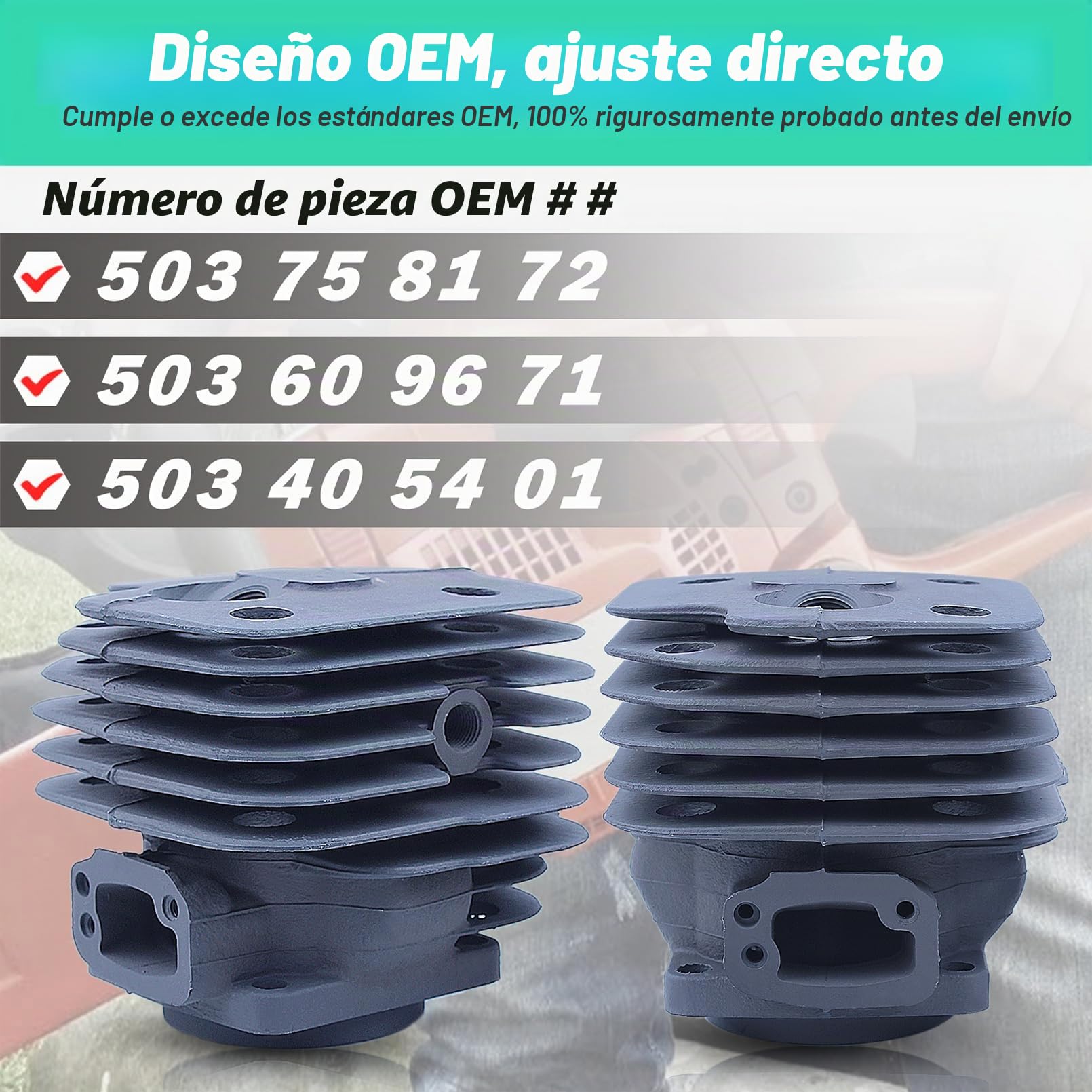 52 mm Cilindro Pistón Cojinete de Agujas Kit para Husqvarna 268272 272XP 268XP 61 268K Motosierra con Válvula de descompresión Bujía Junta del silenciador