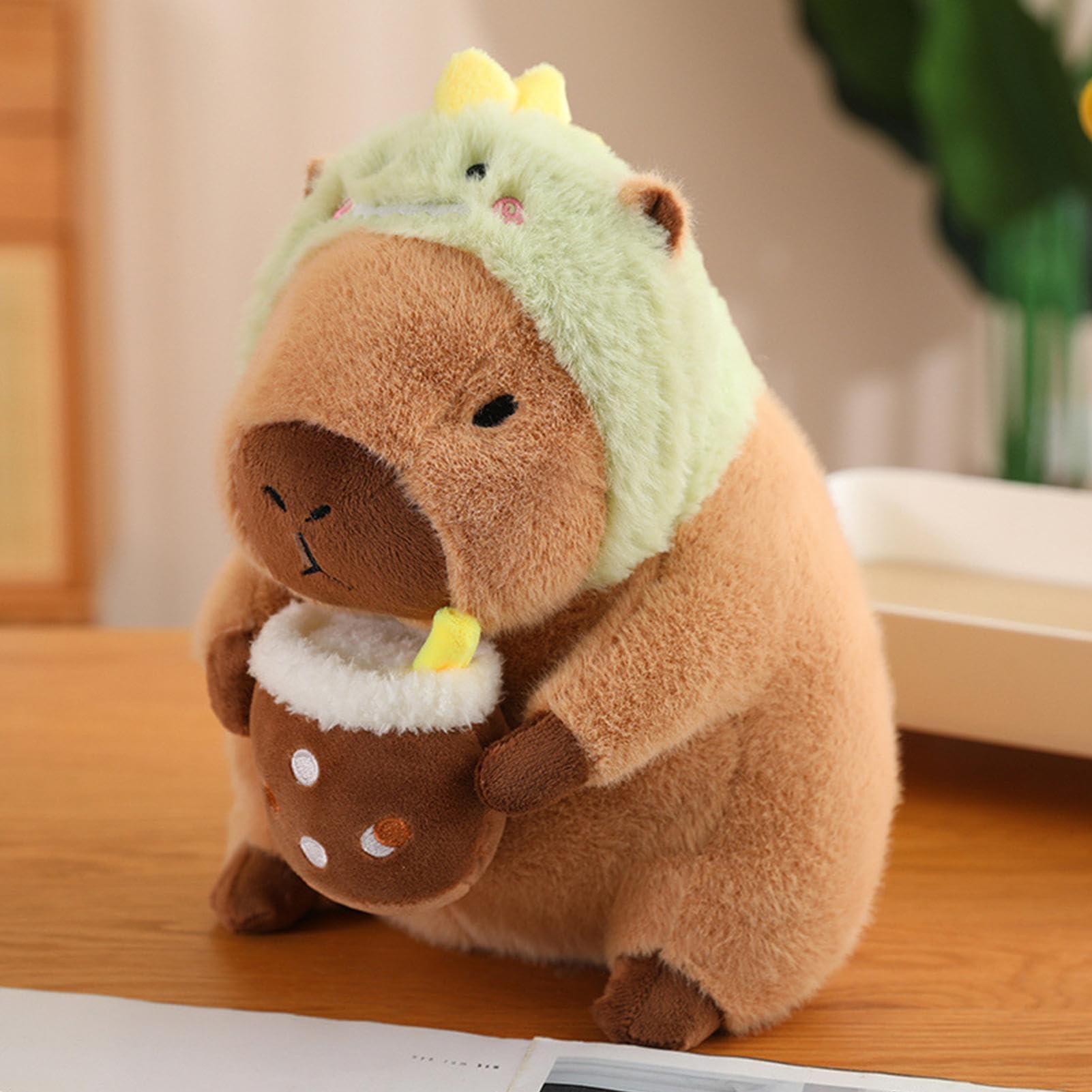 Uhngw Oreiller De Collation Capybara - Coussin Peluche Avec Sac Amovible Et Mini Jouets, Cadeau Mignon Enfant