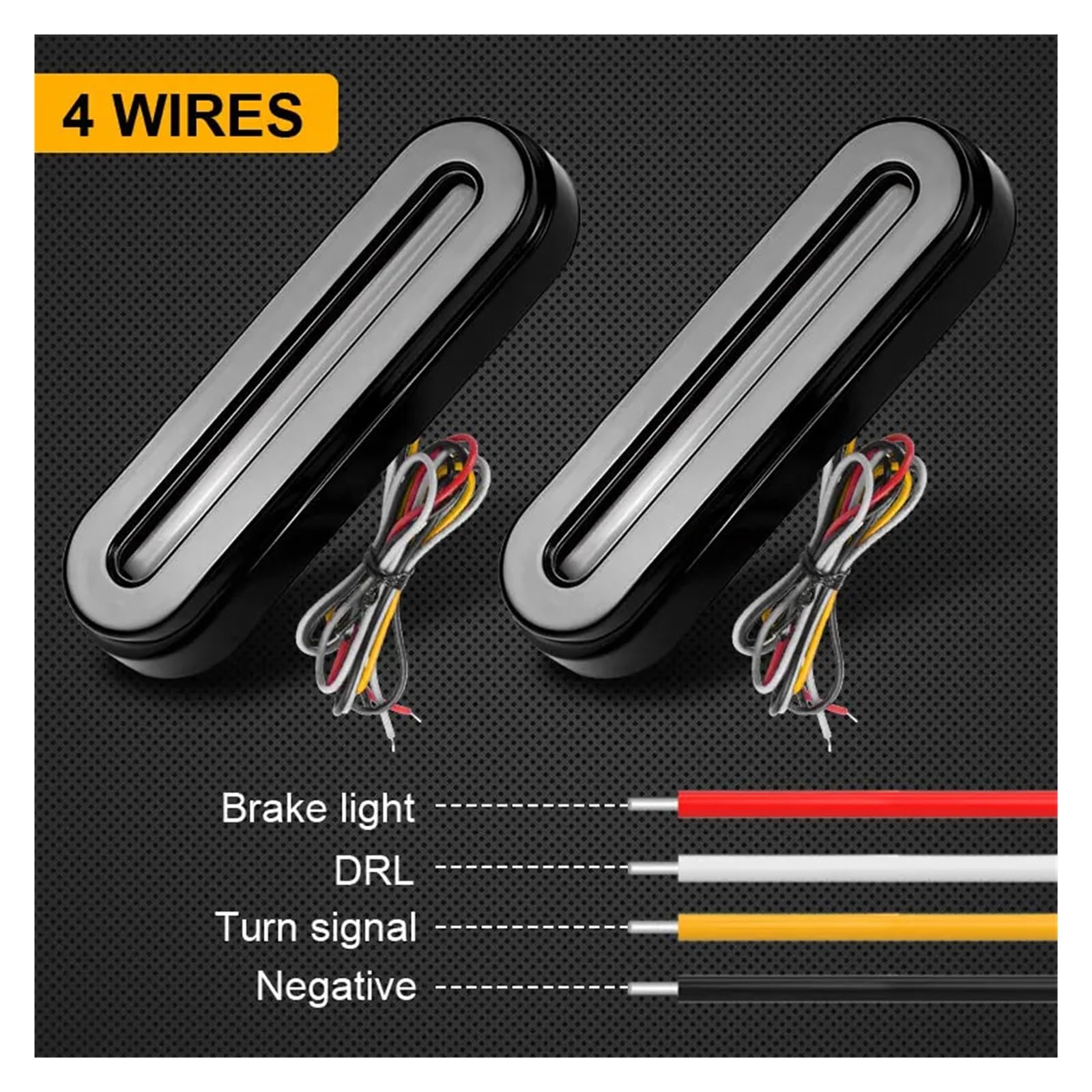 Feu Pour Arrière Pare-chocs 3 En 1 LED Frein Arrière Remorque Coulant Clignotant DRL ATV Arrêt Arrière Lampe D'avertissement(2pc 55 LED 124mm)