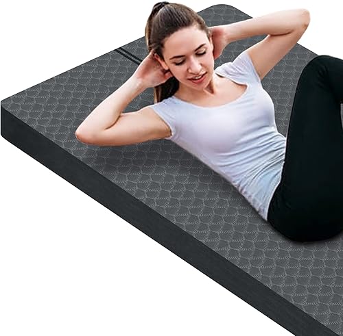 nuveti Esterilla de ejercicio grande  0.591 in0.787 in1.181 in de grosor  Alfombrilla de entrenamiento para fitness, yoga, pilates, estiramiento y