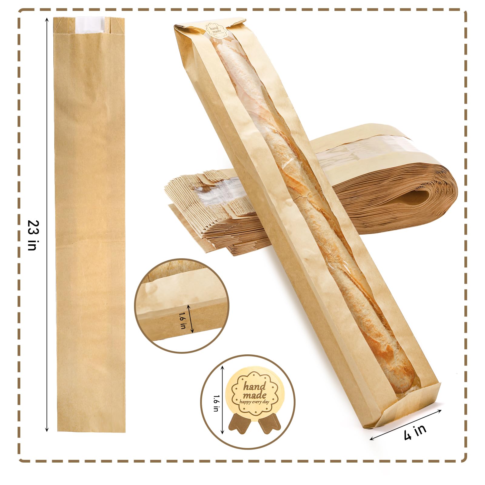 ZENFUN 100er Pack Brottüten Aus Papier – Mit Sic Produktbild-Vorschau 4