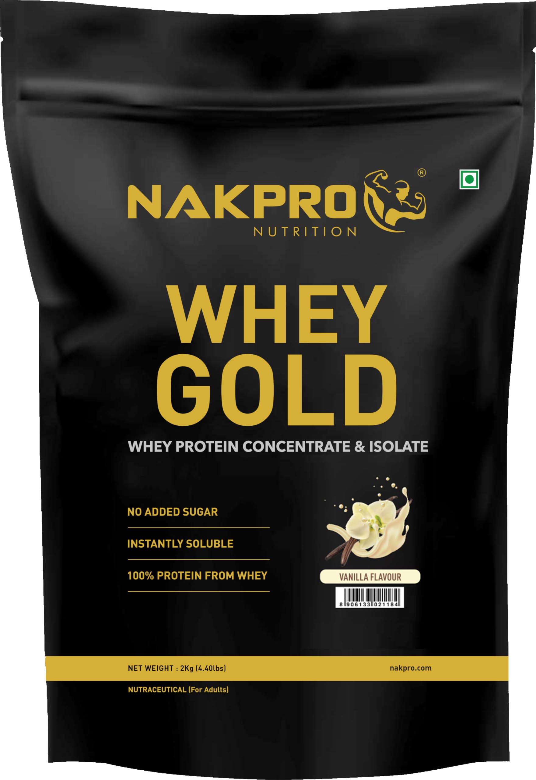 NAKPRO NUTRITION Gold Clean Raw Whey Protein Concentrate | 1kg Unflavoured | 28g Protein | Trustified Certified — Amazon image 15