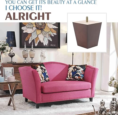 Miniatura 5 de CtopoGo Juego de 4 patas de madera para muebles de 3 pulgadas, patas de madera para sofá, sofá, patas de repuesto modernas de mediados de siglo para