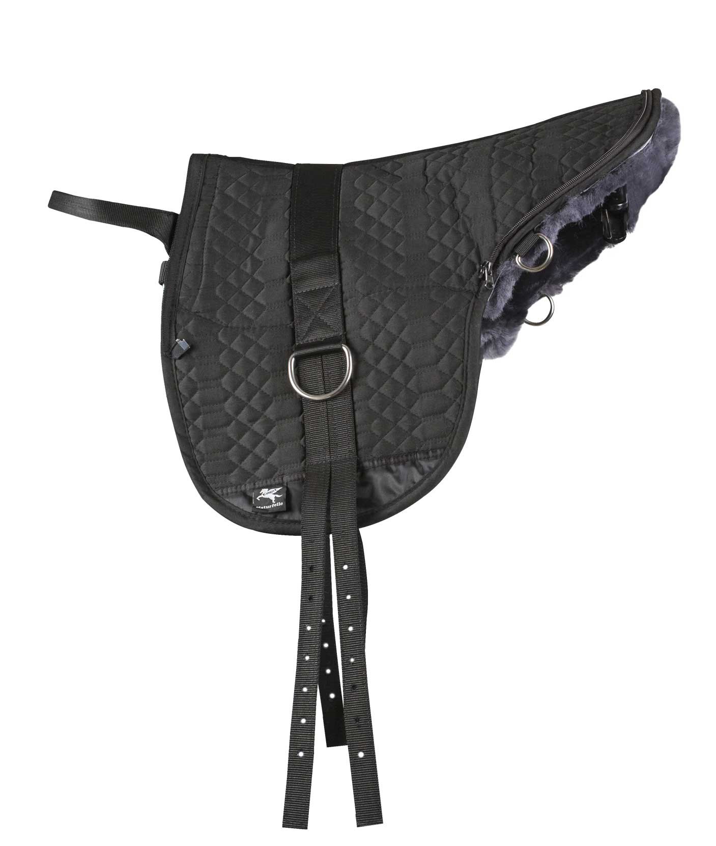 Engel Reitsport Sillín de piel R1 Pony gris antracita y piel de cordero