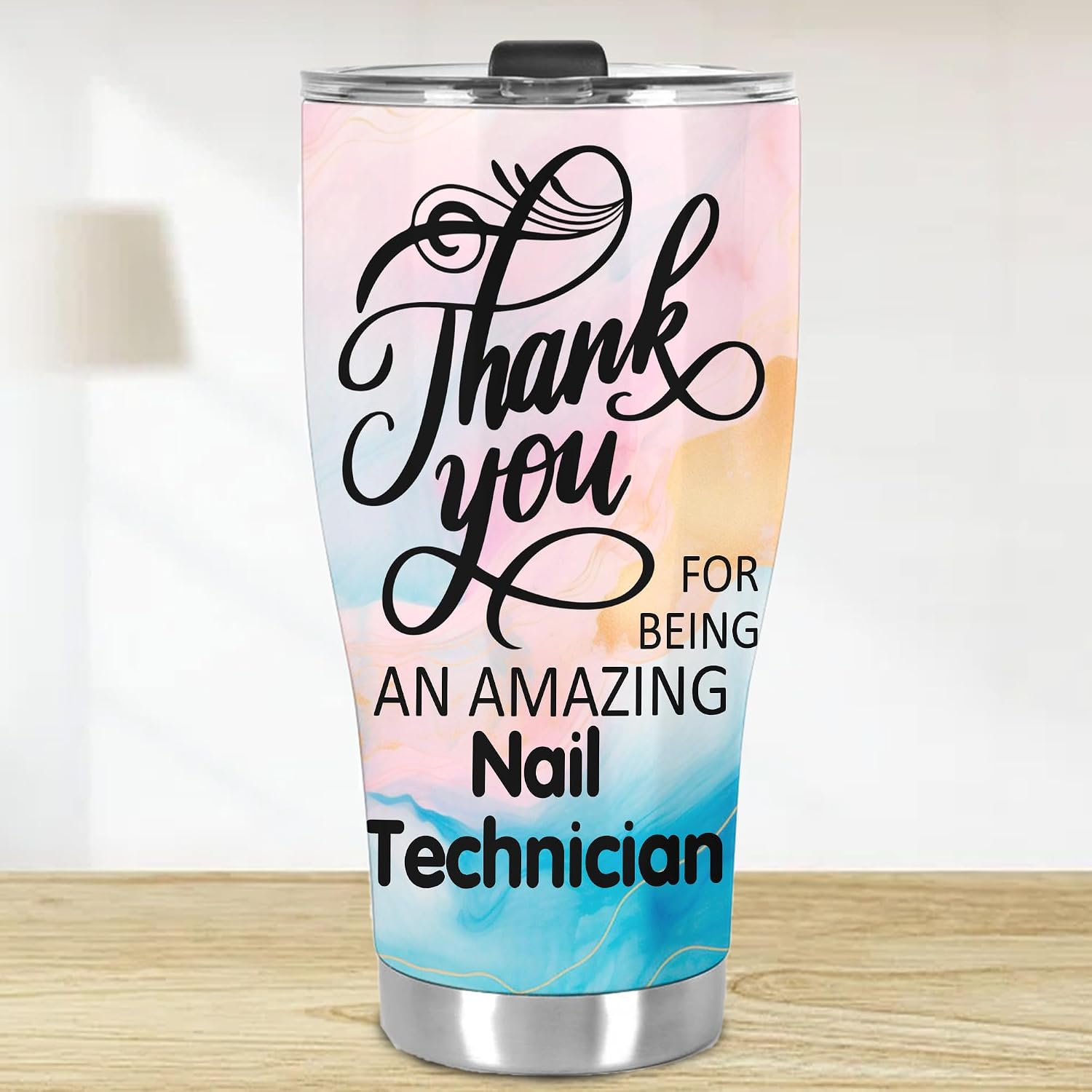 Thank You Amazing Nail Technician Tumbler Stainless Steel 30oz, Appreciation Gifts for Coworkers, Employees & Staffs Women, Driking Coffee Cup For Teammates Birthday Christmas