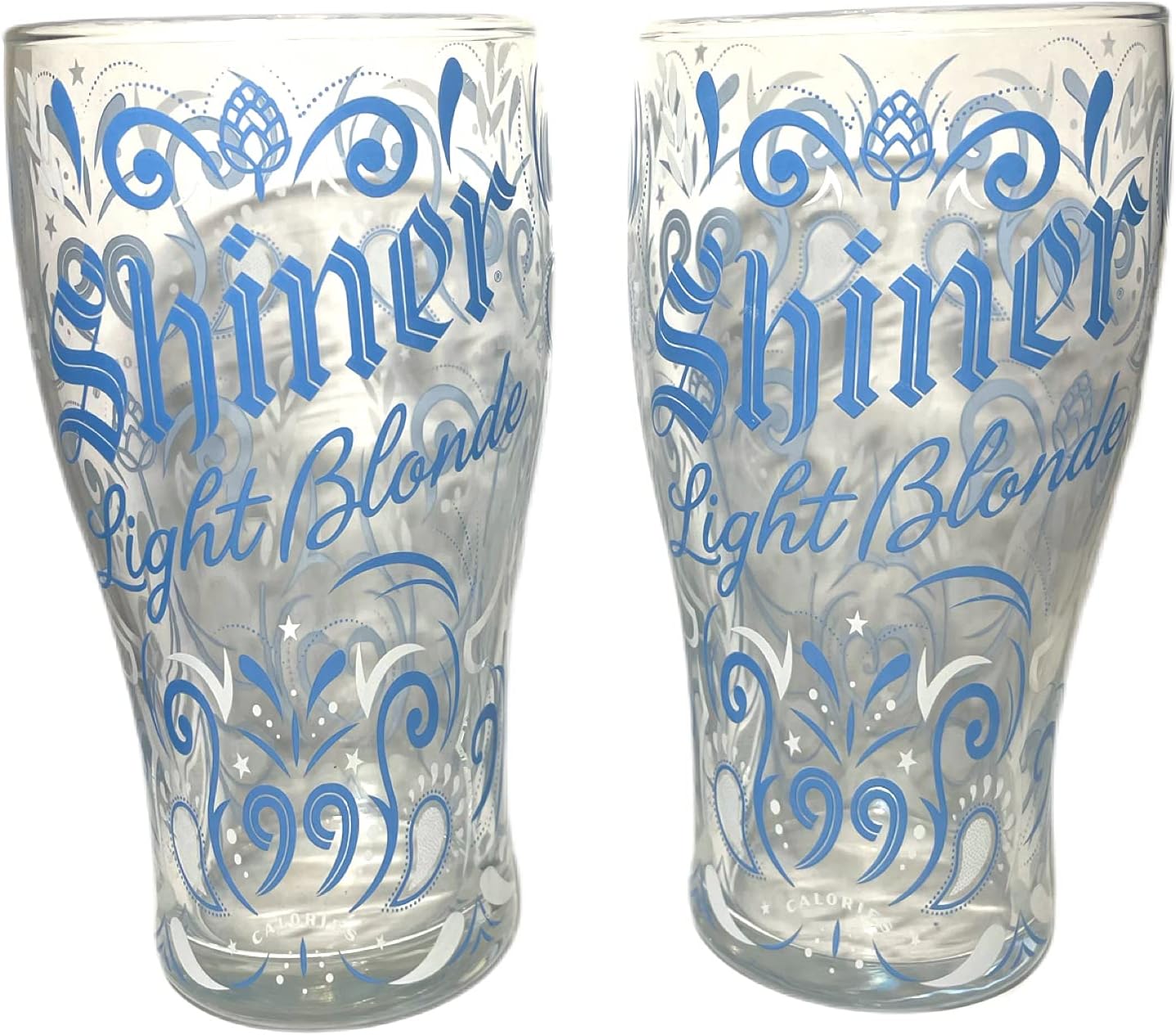 Shiner Light Blonde Beer Pint Glass | 16oz Glasses | Set of Two (2)