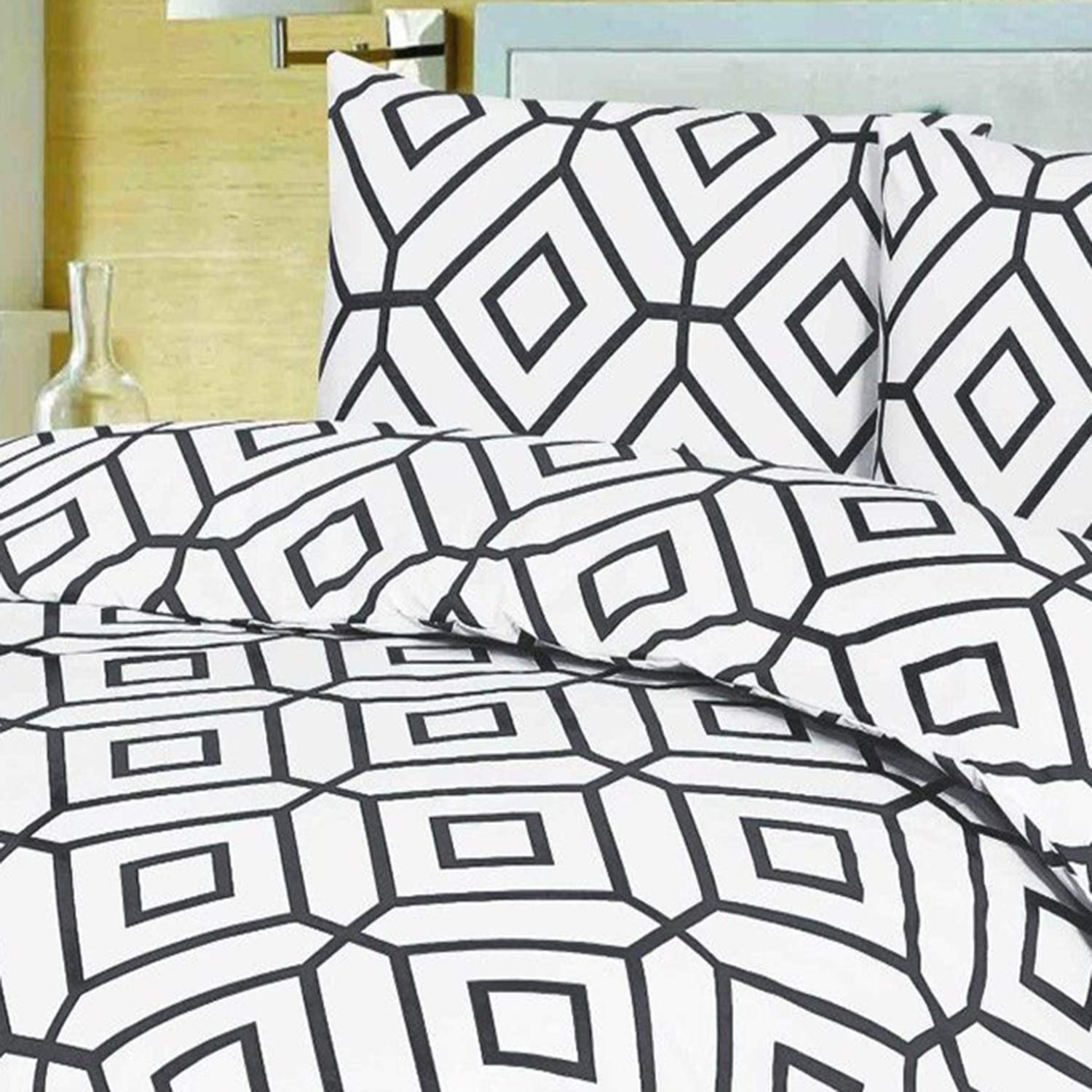 Mastex Printed Pillowcase Set | 100% Egyptian Cotton - (Pillow Pair - Icon White) - Pack of 2 Pillow Cover 50CM x 75CM Approx. โ image 1