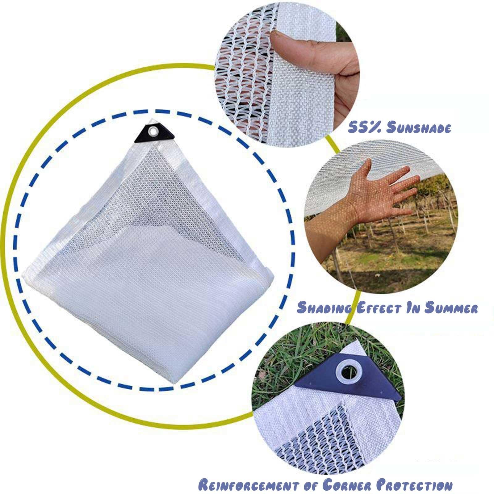 Bianco Rete Ombreggiante 50% Resistente Ai Raggi UV Telo Ombreggiante 2.0x3.0 m per Colture Serre Esterno Giardino