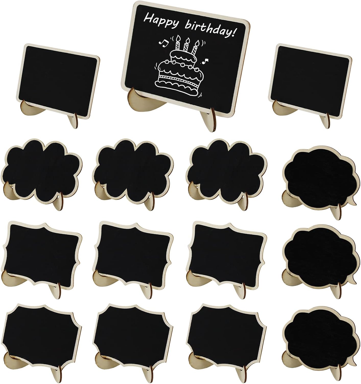 Mini Chalkboard Signs, 15 Pack 5 Styles Small Blackboard Vintage Chalk