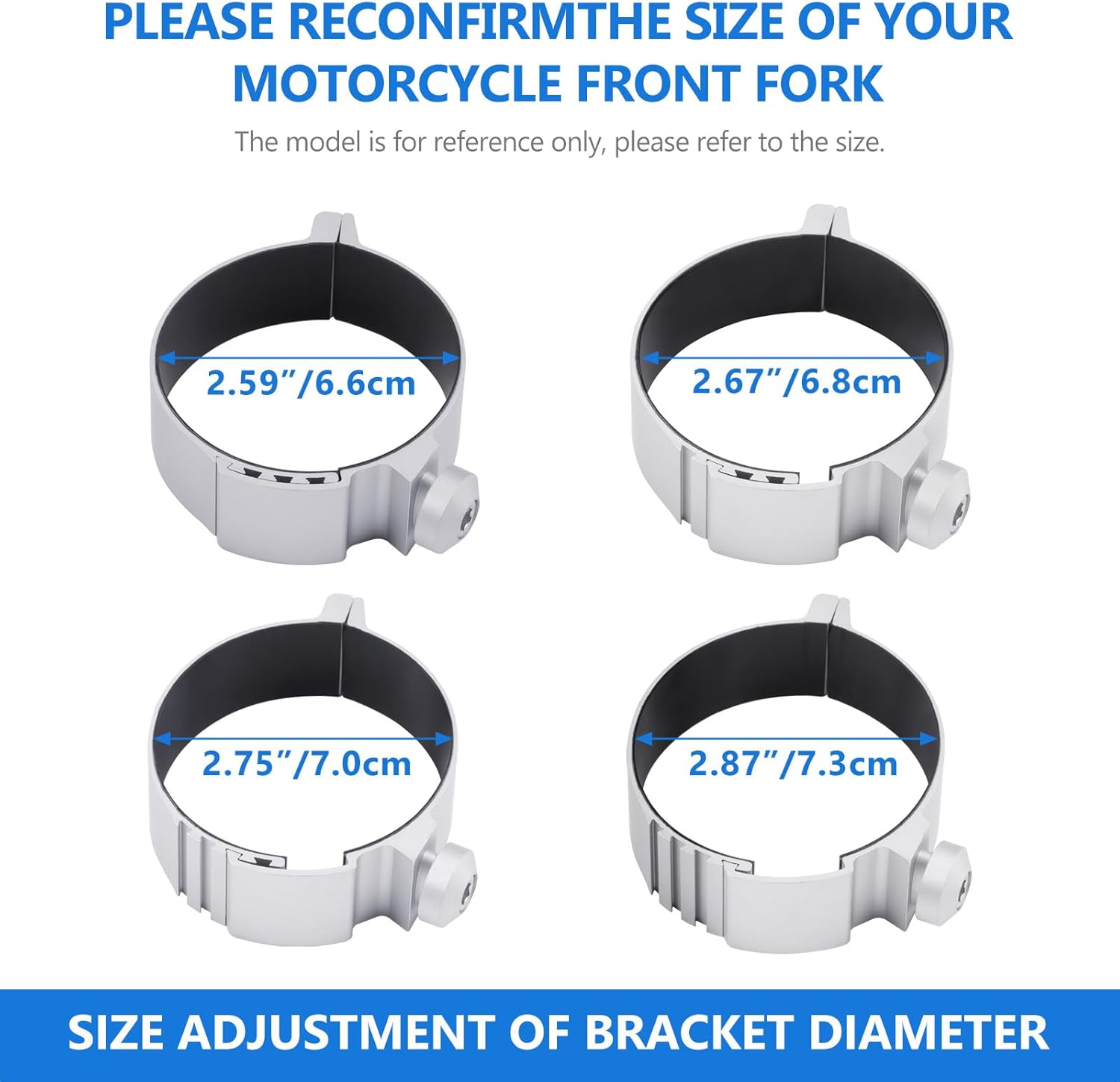 Motorcycle Fork Deflectors, Front Fork Wind Deflector Shield for Honda Shadow VT1100 VT750 VTX1300, for Kawasaki Vulcan Classic VN1500, for Yamaha V-Star XV950 XVS1100 XVS1300 (Clear)