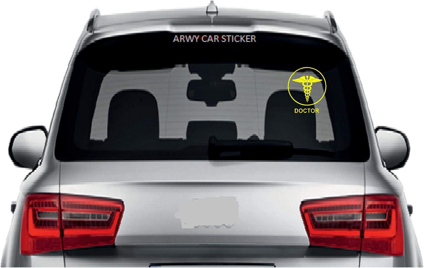 ARWY® car Stickers Doctor Logo car Sticker for Window,Hood,Bumper car Stickers Colour Yellow Size 14.5X15.5 cm
