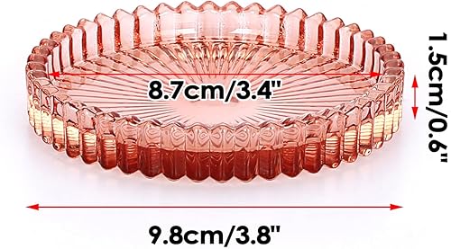 Miniatura 2 de JUXYES Paquete de 5 posavasos redondos de cristal en tono ámbar, posavasos de vidrio para bebidas, café, té, vino, posavasos decorativos para