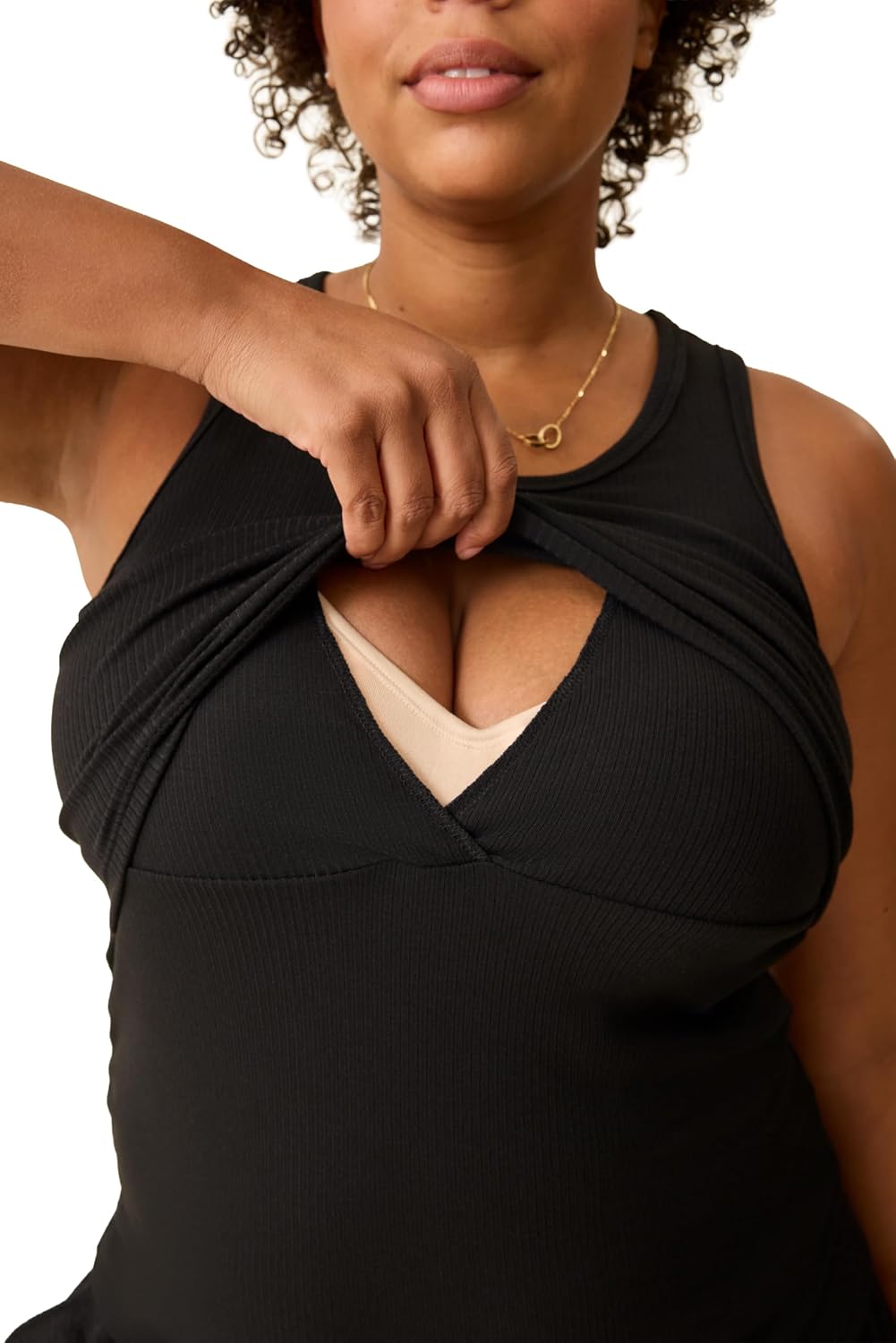 Kindred Bravely Essentials Ribbed Nursing Tank Top, Crewneck, 2 Pack
