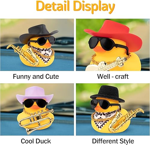 Miniatura 2 de wonuu Decoración de pato de goma para automóvil, accesorios de decoración de adorno de tablero de automóvil, accesorios de decoración con mini