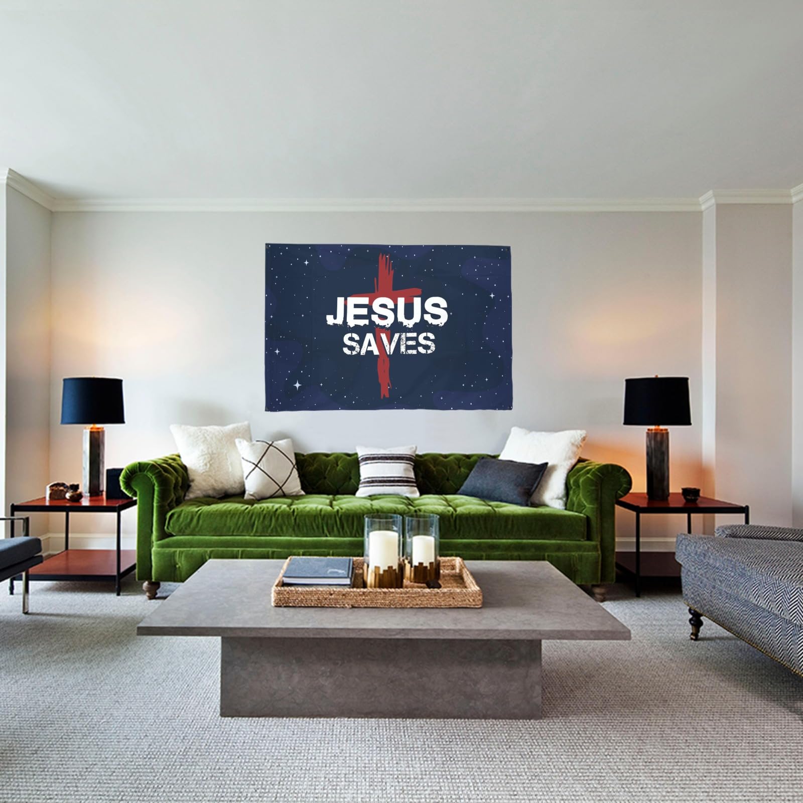 Jesus „I Saw That“ Banner – Lustiger Wandteppich, 91x152 Cm, Mit 4 Messingösen, Für Zimmer, Studentenwohnheim & Dekoration