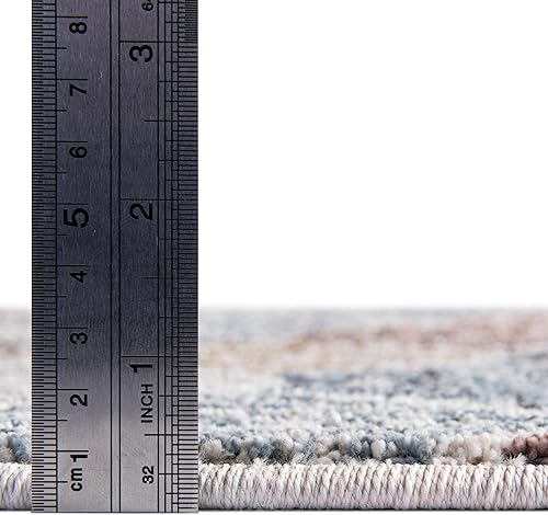 Miniatura 4 de Unique Loom Eco Trellis Collection - Alfombra de área - Osage (Runner 2 pies 0 pulgadas x 6 pies 0 pulgadas, multicolor  azul)