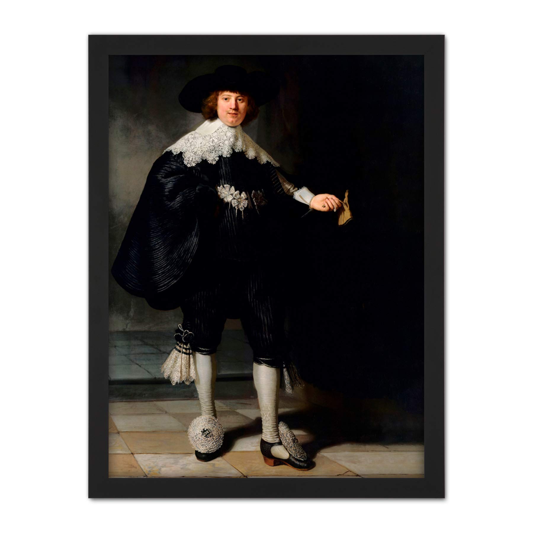Artery8 Rembrandt Marten Soolmans Portrait Artwork Framed Wall Art Print 18X24 Inch