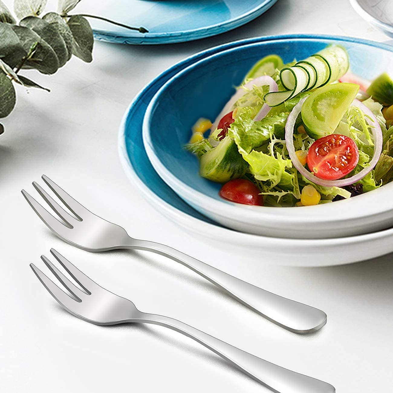 Set 10 Posate Da Frutta In Acciaio Inox - 5 Cucchiai Pala E 5 Forchette Vintage - Foto 13