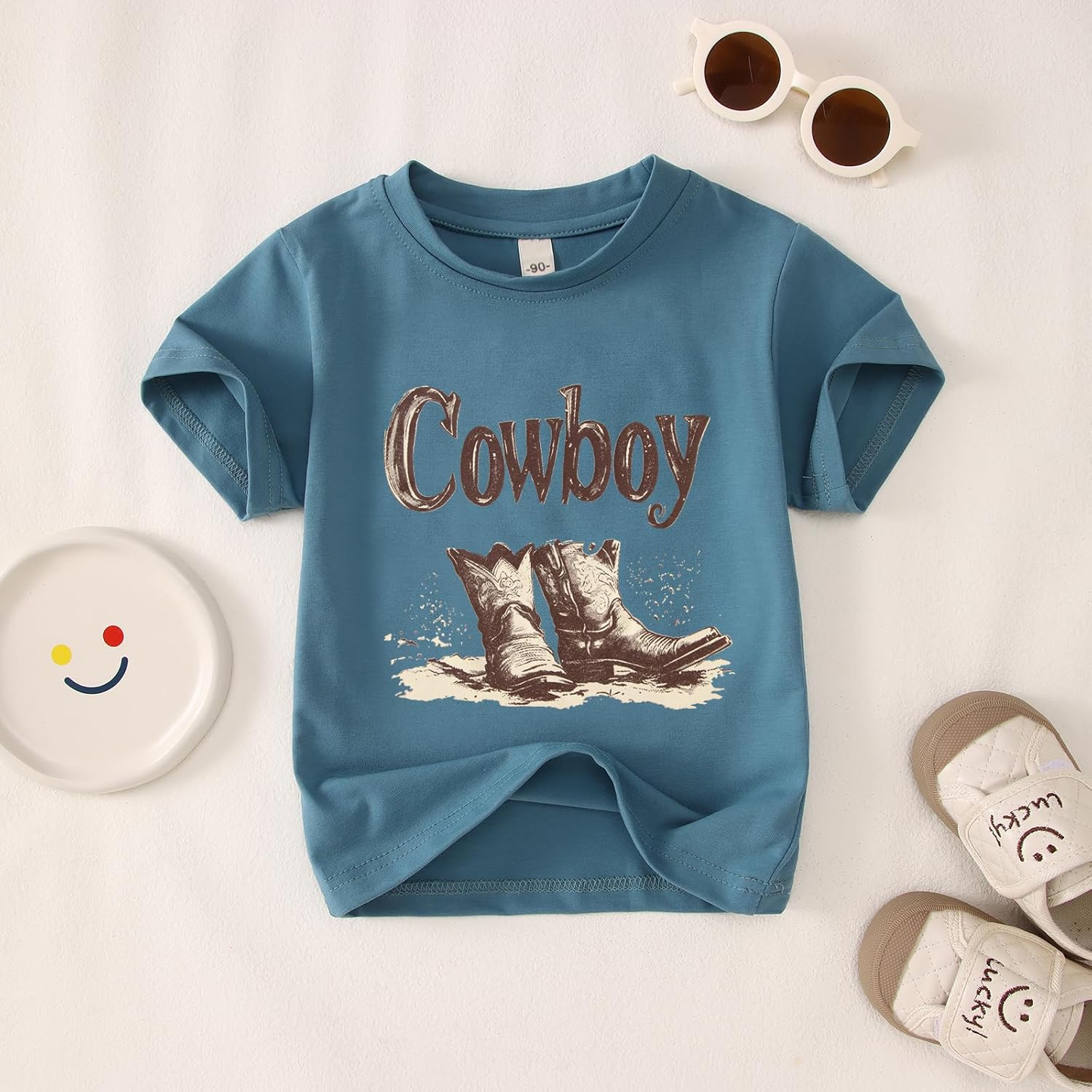 Toddler Boy Cowboy Shirt Retro Western Boots Tshirt Baby Boys Western Rodeo Outfits Short Sleeve Summer Tee Tops - Image 5