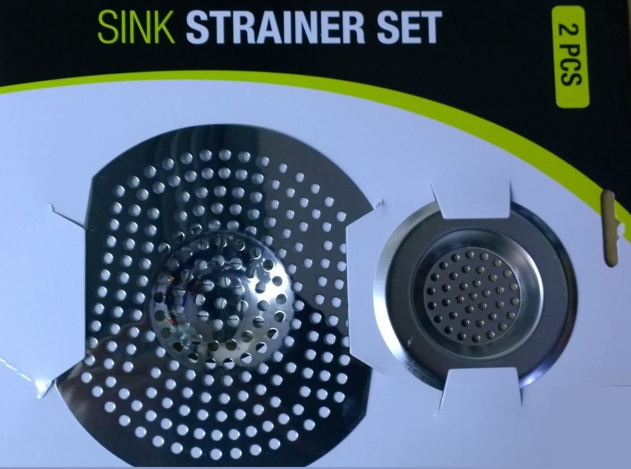 Stainless Steel Chrome Plated Sink Strainer / Plug Hole Strainer Pack of 2 (7cm and 4cm Diameter)
