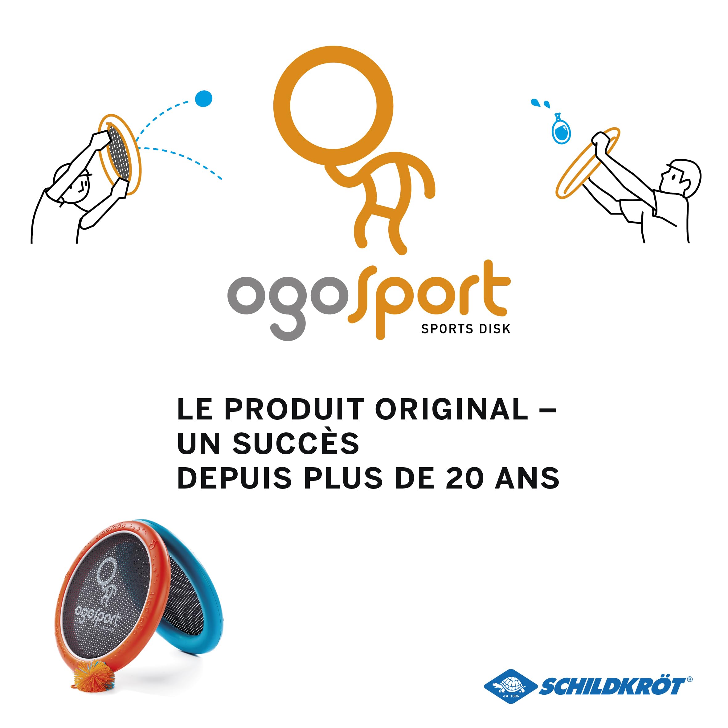 Set, 2 Disques Souples Ogo Ø29cm, 1 Balle, Taille Standard, Le Classique Jeu Populaire