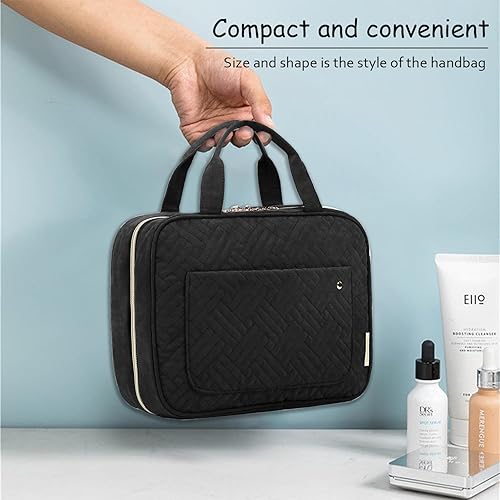 Miniatura 6 de gero Neceser de viaje con gancho para colgar, bolsa de almacenamiento de viaje impermeable, bolsa de maquillaje de viaje portátil, organizador de