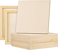 Aodaer 8 Pack 10x10 Inch Unfinished Pine Wood Panels for Acrylic Oil Painting Crafts DIY Projects