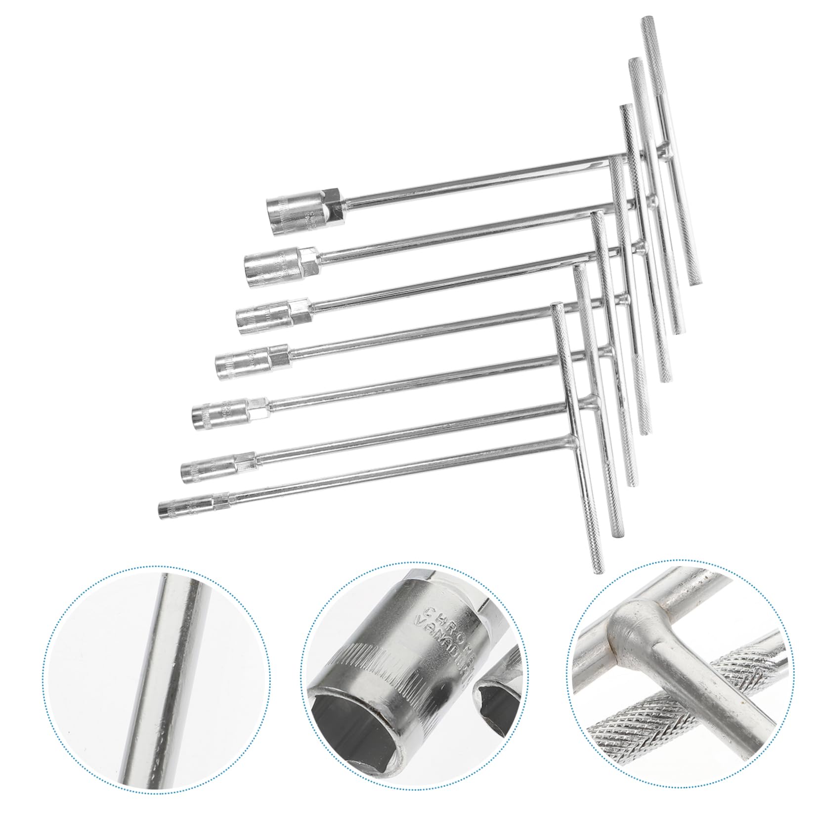 DOITOOL Juego de 7 Llaves de Tubo Tamaño 8mm a 19mm Manija en T de Acero Cromo-vanadio Resistente al Desgaste Uso Profesional y Diario