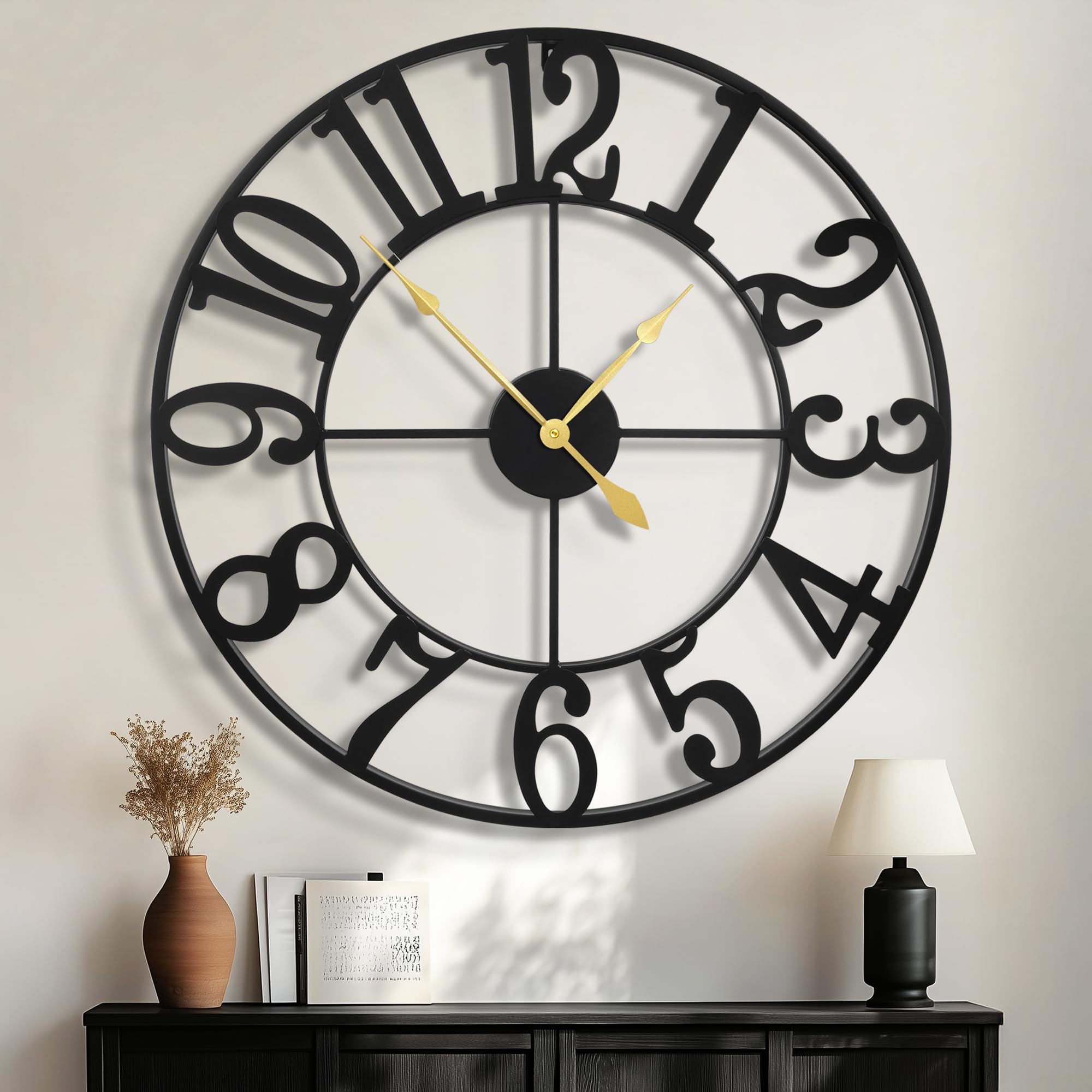 Mnsruu Orologio Da Parete Rotondo Con Panda - 24 Cm, Acrilico, Silenzioso, Funziona A Batteria - 2