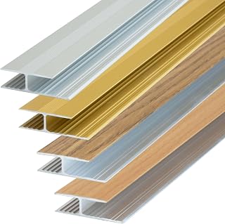 Übergangsprofil Verbindungsprofil 200cm x 29mm, Aluminium Silber, Übergangsleiste Boden, Laminat Übergangsschiene, Türschwellen Leiste, Vinyl Übergang