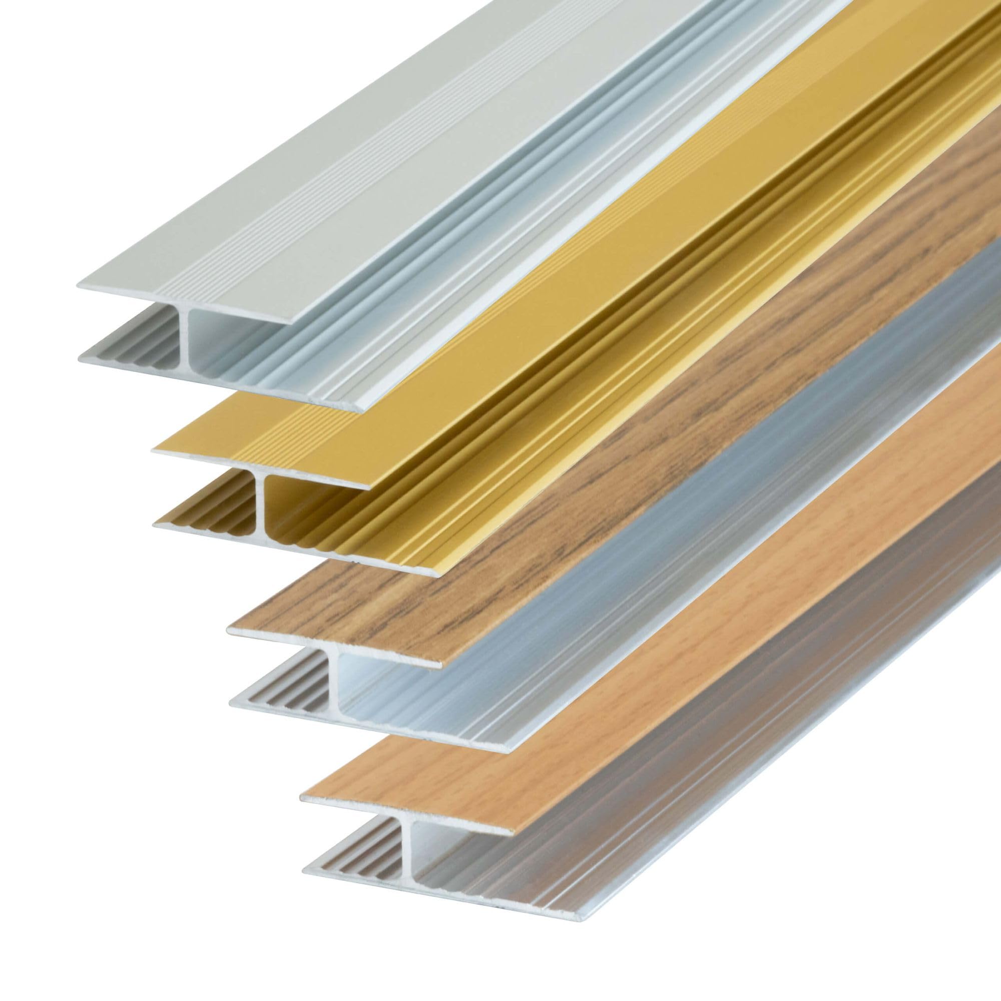 Dalsys Silver Transition Profile Connection Profile 200Cm Transition Strip Anodized Aluminum Floor Rail Suitable For Tiles, Laminate And Parquet