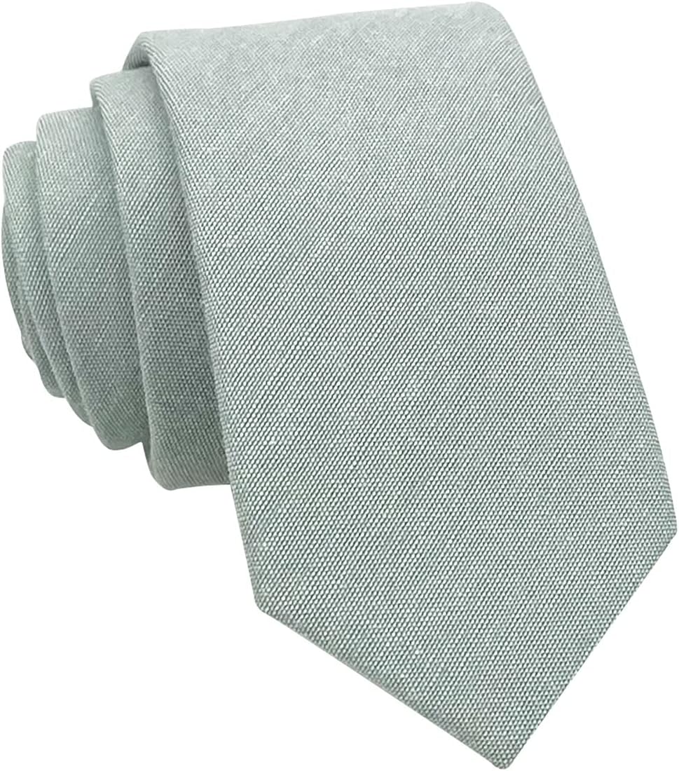 Kebocis Mens Solid Color Necktie Cotton Neck Tie for Men