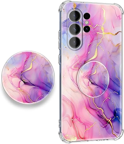 EMUYGIU for Samsung Galaxy S26 Ultra Case Flowers and Marble [Buffertech 6.285ft