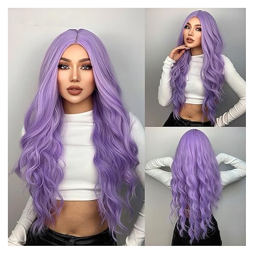 GRFIT Natural Hair Heat Resistant Pelucas De Mujer Purple Body Wave Synthetic Wigs For Women Long Cosplay Party Colorful Wig (Color  TB20051-1) disponible en Yaxa Colombia