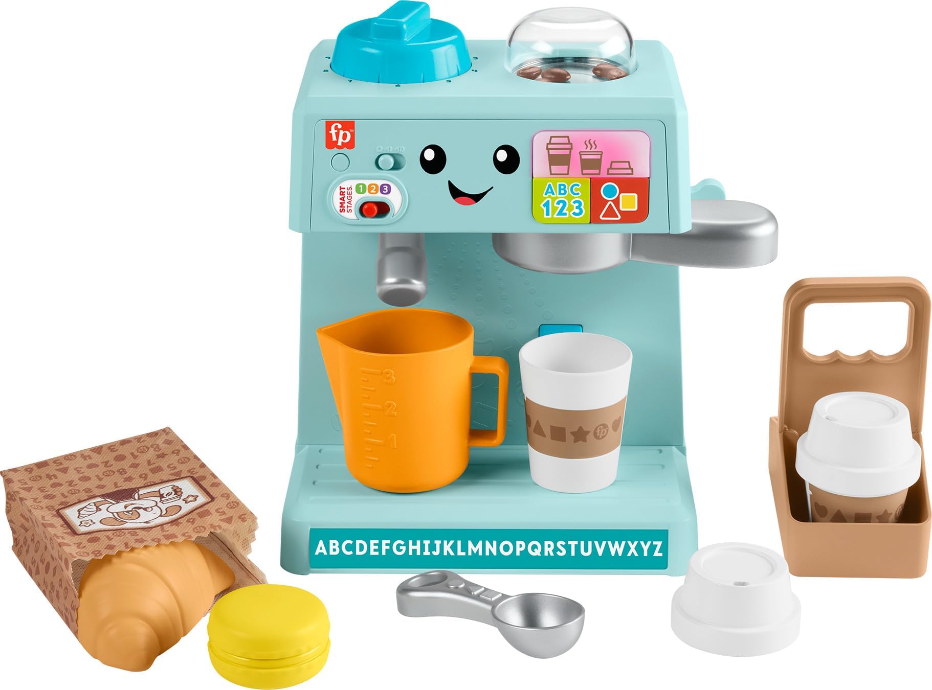 Toddler Toy Laugh & Learn Coffee Café Musical Playset with Educational Songs & 10 Pretend Play Pieces for Kids Ages 18+ Months