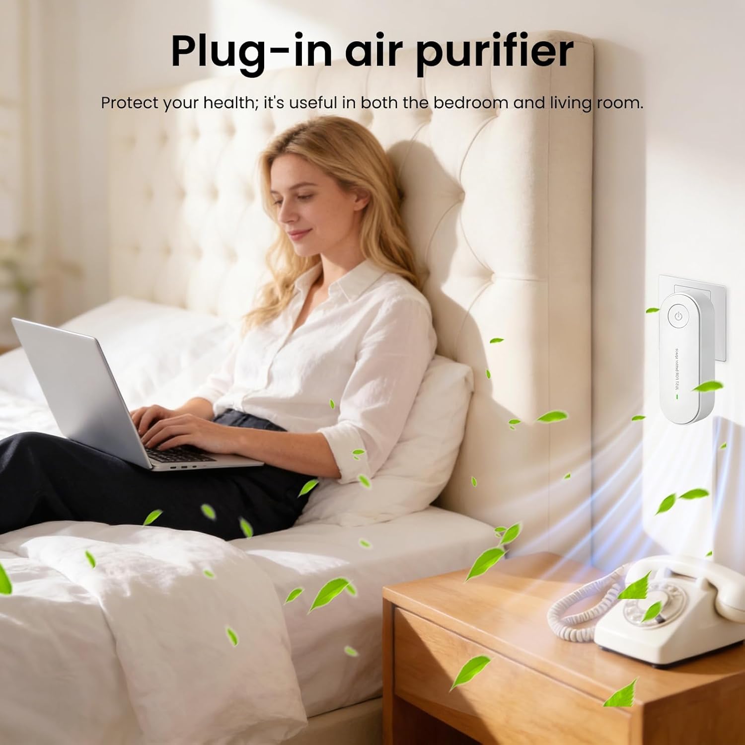 Air Ionizors For Home, Plug In Real Negative Ion Air Purifier, Portable & Quiet Air Fresher, Odor Remover, Easy Use, Suitable For Bedrooms, Office, Toilets, Closets, Pet Room, White