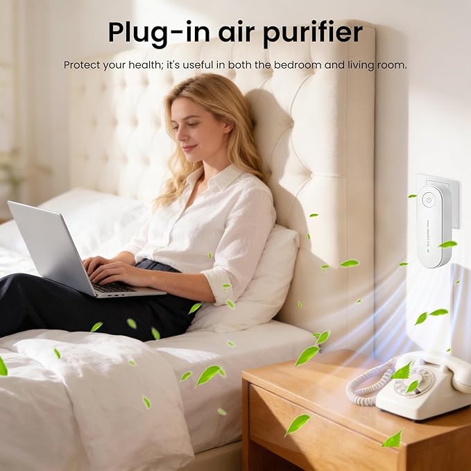Ionizador de Aire para Hogar, Purificador Portátil y Silencioso miniatura 7