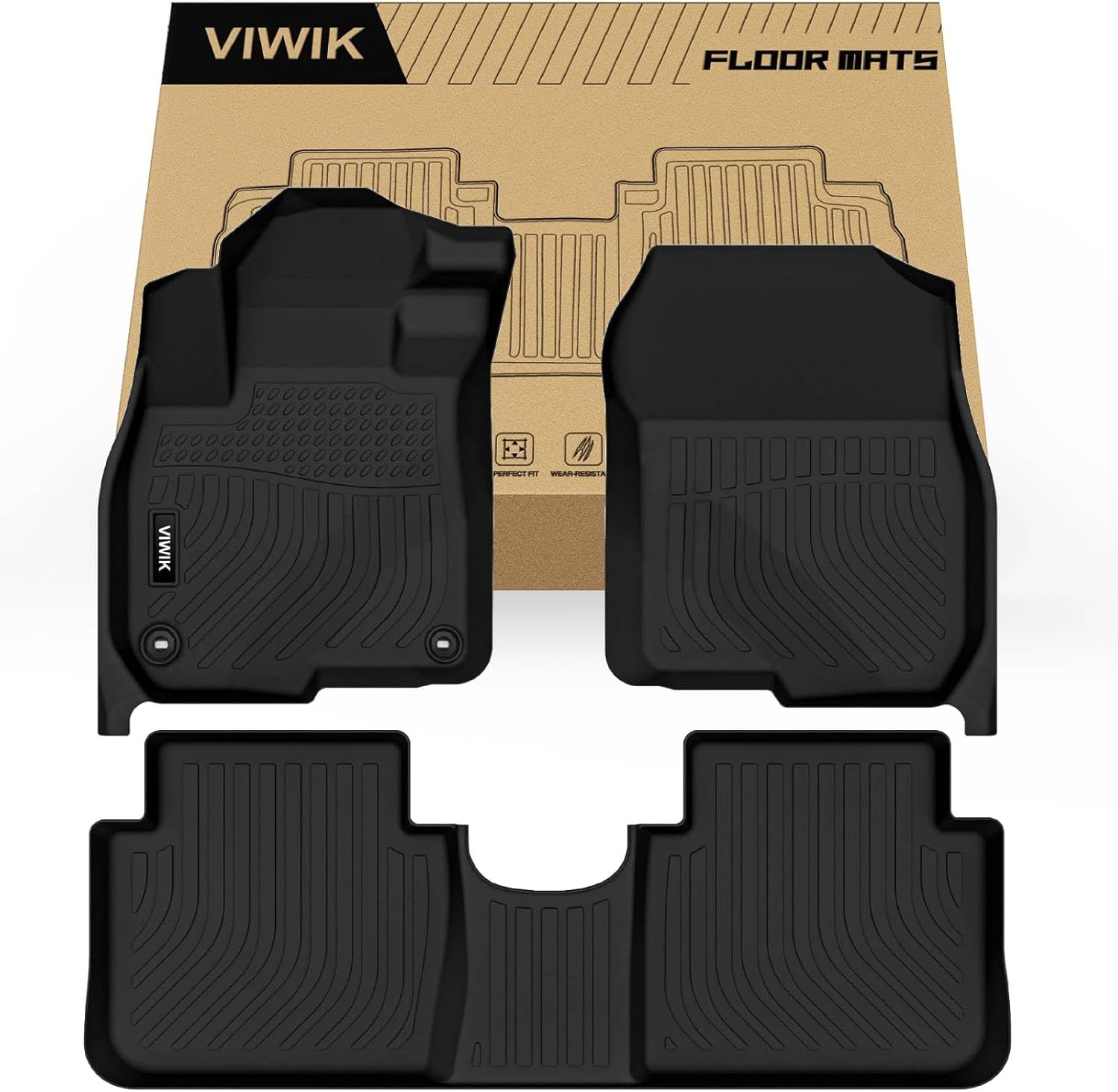 VIWIK Floor Mats for Honda CR-V 2017-2022 All Weather Custom Floor Liners Full Set Include 1st and 2nd Row Front & Rear TPE