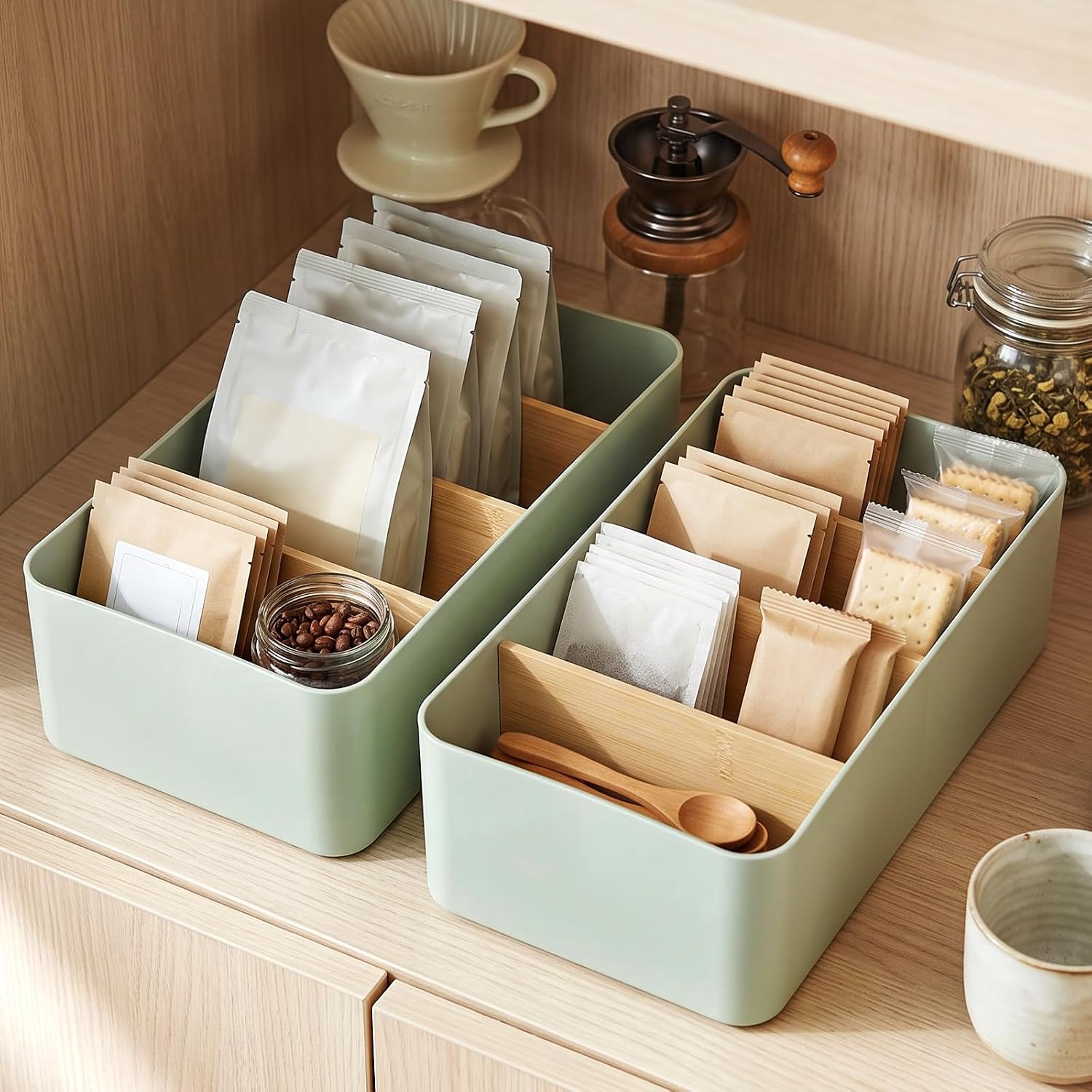 2 Pack Seasoning Packet Organizer Spice Storage Organizer, Green image 3