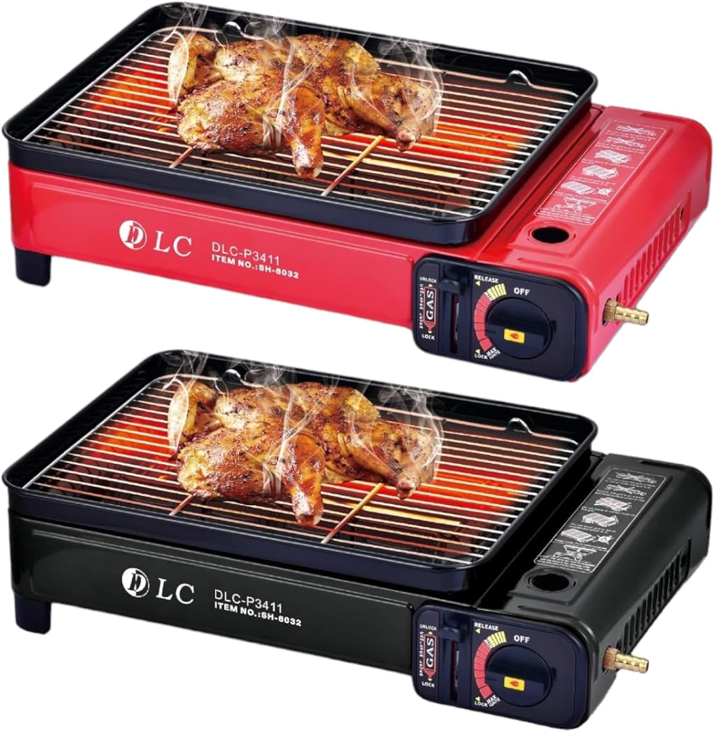 DLC Portable Multi-Use Camping Gas Burner For Grill, Butane Gas Compatible for Outdoor Picnic & Camping DLC-P3411 Red