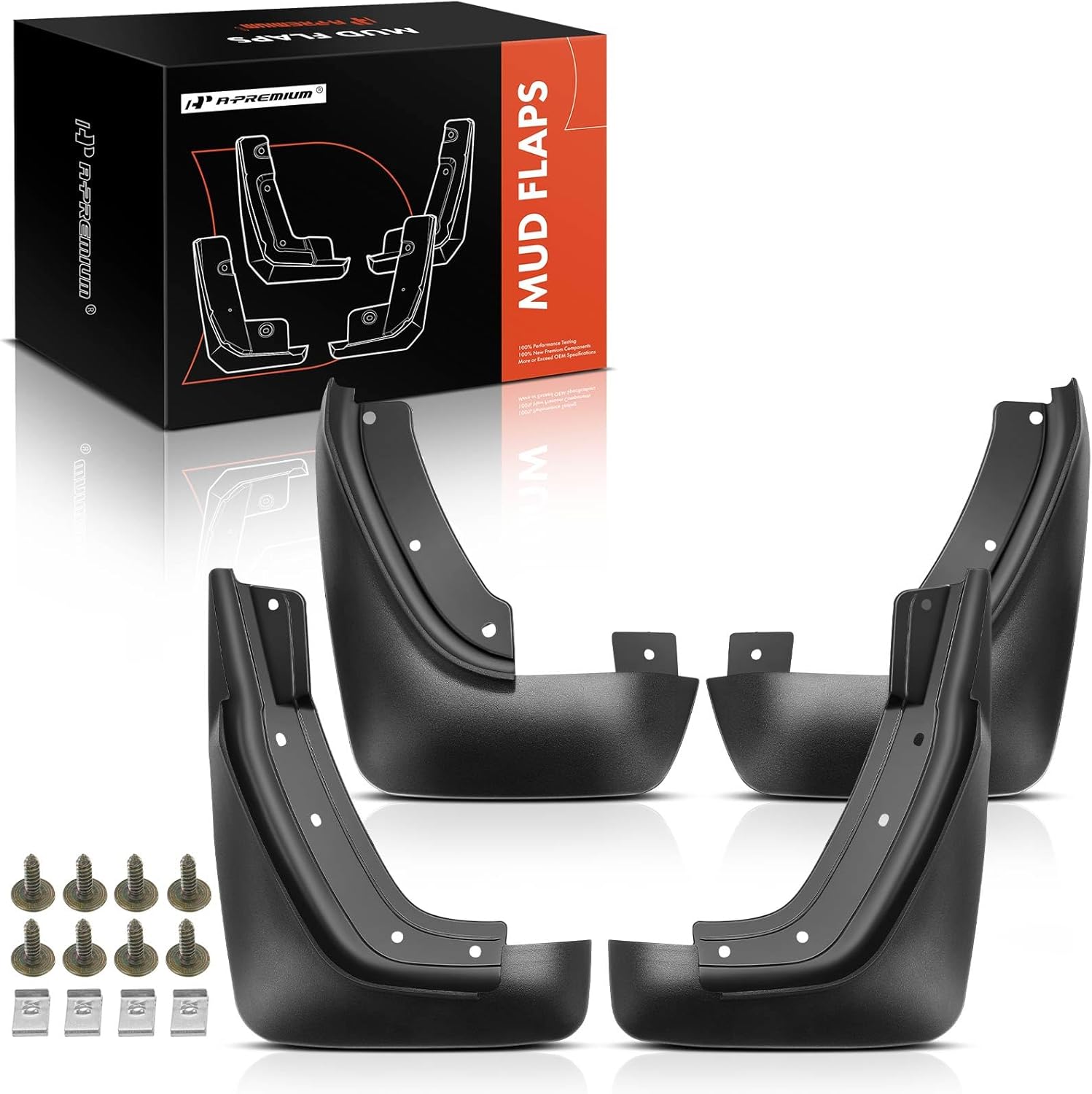 A-Premium Set of 4PCS Mud Flaps Splash Guards Mudguards Mudflaps with Hardware Kits Accessory Compatible with Volvo S80 2008-2016, Sedan, Black Color, Front and Rear (Driver & Passenger Sides)