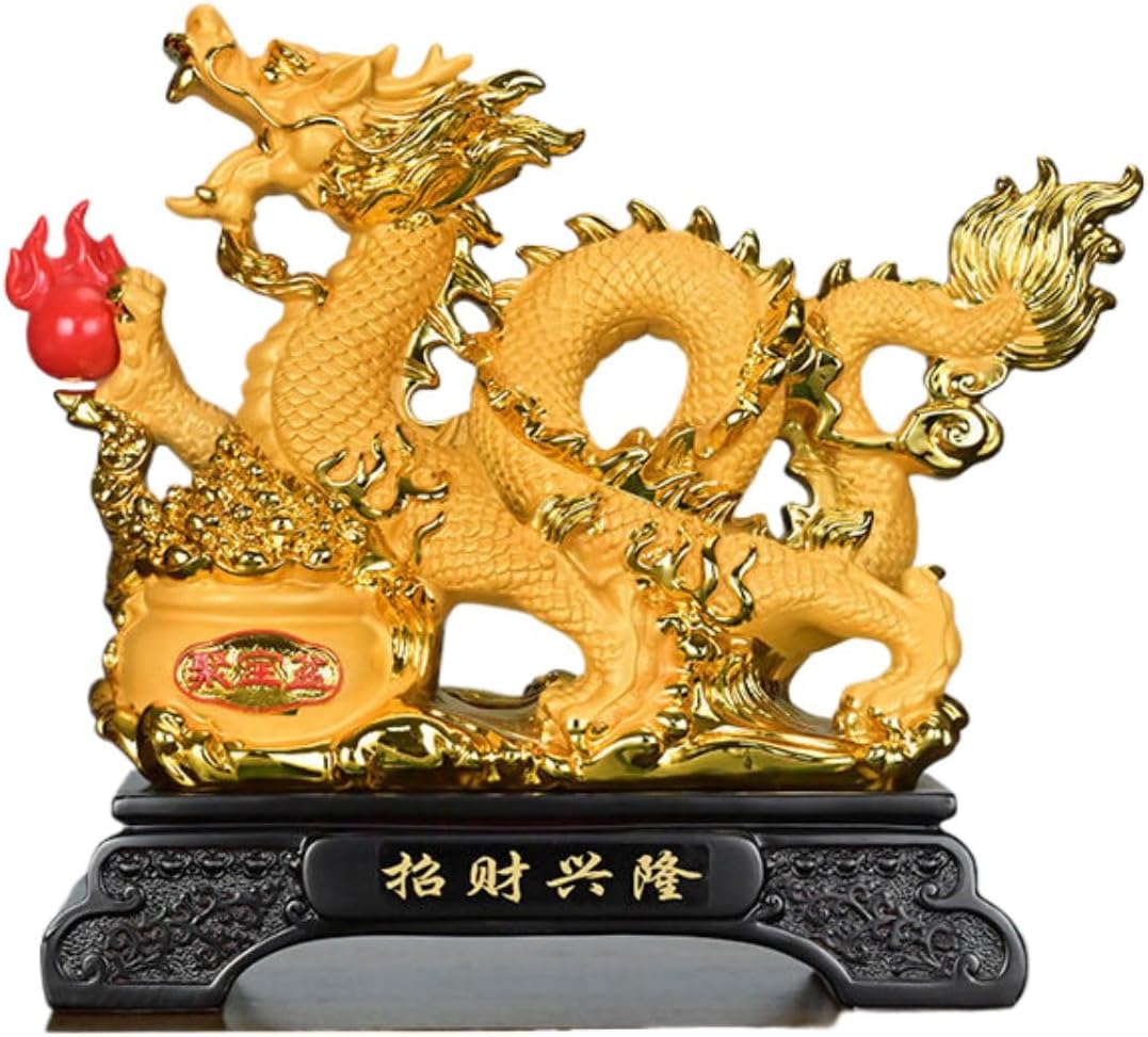 绒沙金龙年生肖工艺礼品摆件 Feng Shui Figurine Home Office Decor Chinese Gifts Brass Chinese Zodiac Feng Shui Figurine Deco, 十二生肖龙家居饰品年会商务会销礼品 9086