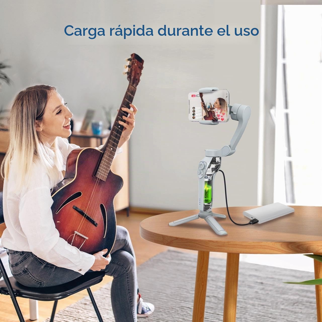 Estabilizador de cardán para smartphone, cardán de teléfono de 3 ejes para Android y iPhone 14 Pro Max, estabilizador de teléfono para grabación de video con seguimiento de rostro/objetos, kit de