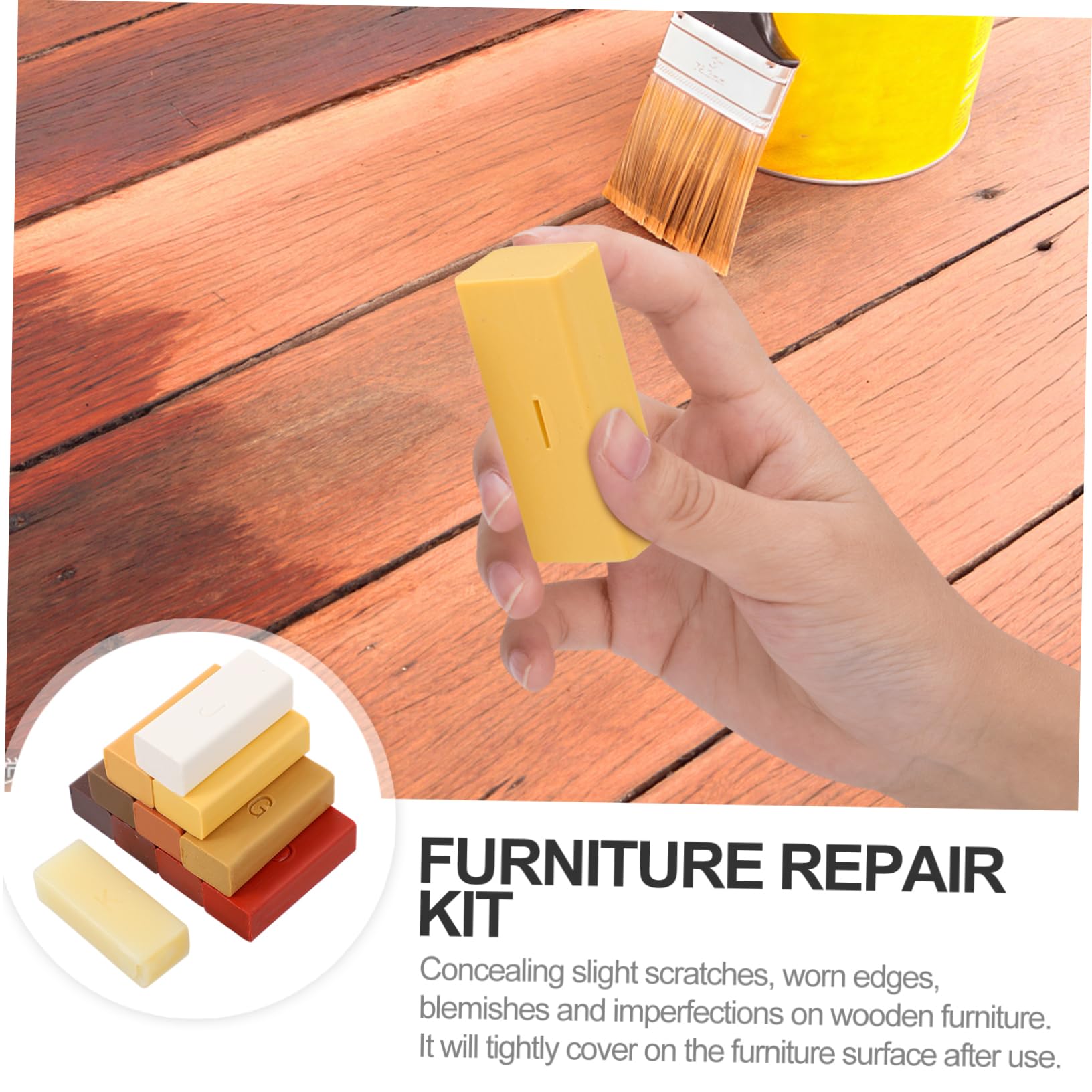 PACKOVE Set di Cera Para Riparazione Parquet e Mobili in Paraffina, Asciugatura Rapida, Copre Imperfezioni, per Graffi e Ritocchi