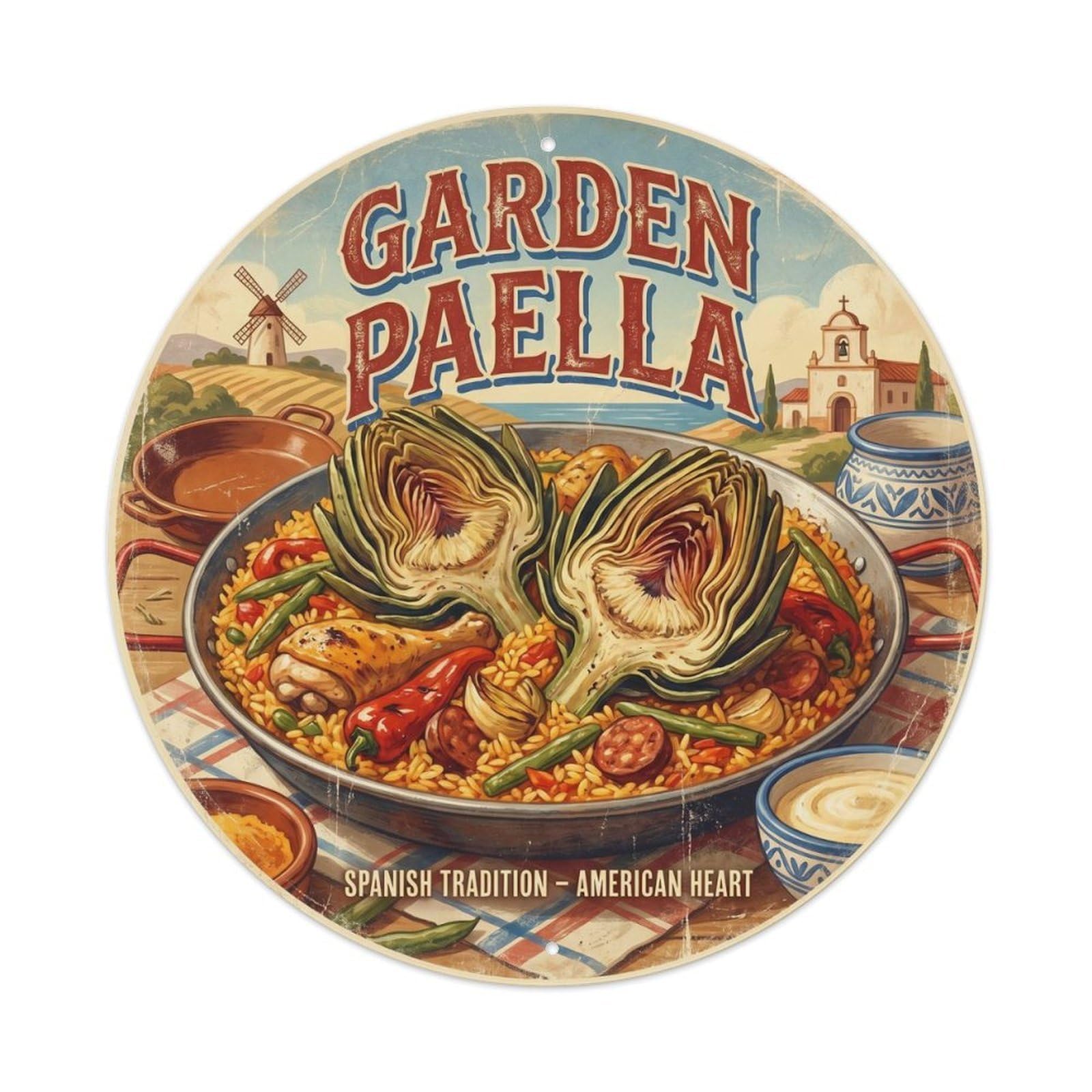 Paella Heritage Classic Cafe Spanish Food Culture Metal Tin Sign